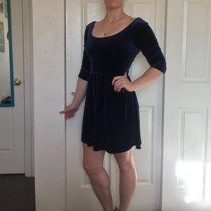Blue Velvet Dress